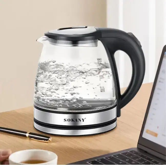 Скляний електрочайник 1500Вт Sokany SK-SH-1059, чайник із підсвічуванням на 1.2 л. - Зображення 2