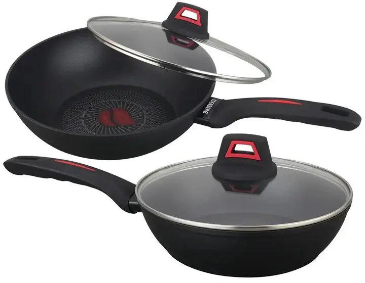 Антипригарна глибока сковорода з кришкою WOK Benson 26см BN-835 - Зображення 2