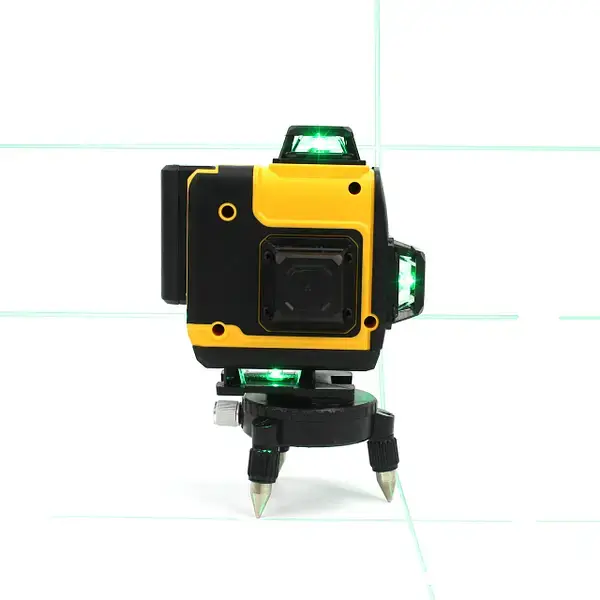 Акумуляторний лазерний нівелір 4D, 16-лінійний зелений рівень LUX з великим LED екраном, Tape-C зарядка (3.7V, 5AH). АКБ рівень - Зображення 4