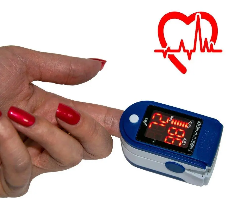 Пульсометр для вимірювання пульсу та сатурації JZK-302 Синій, пульсоксиметр на палець - Зображення 3