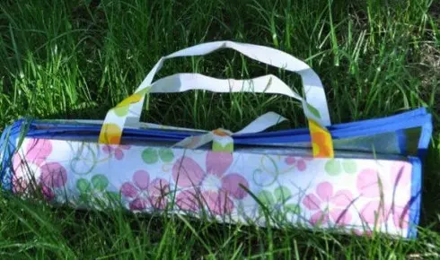 Підстилка пляжна з соломи 180 см x 120 пляжний килимок сумка, підстилка для пікніка - Зображення 3