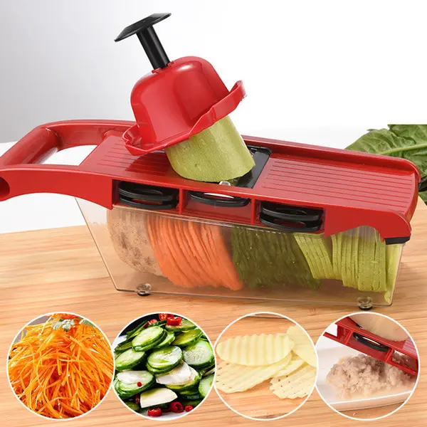 Овочерізка, тертка Mandoline Slicer 6 in 1 c контейнером, слайсер, тертка - Зображення 6