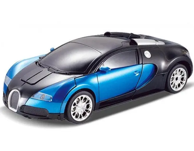Машинка Трансформер Bugatti Size 18 см Robot Car синя з пультом - Зображення 6