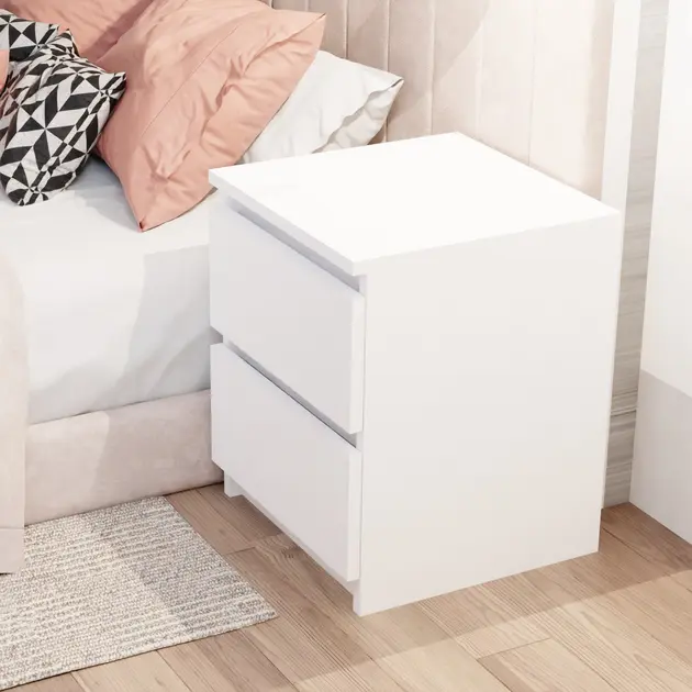 Тумбочка приліжкова/ Банкетка в спальню STL-MD 78 (Г30/Ш32/В41, БІЛА) - Зображення 3