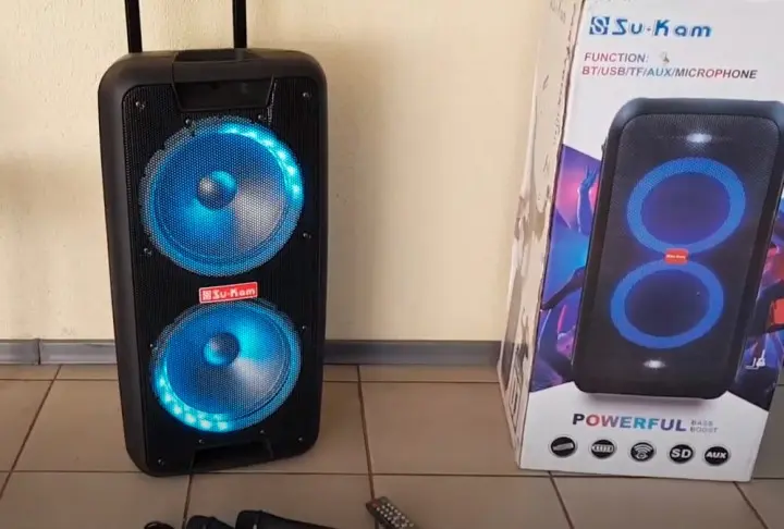 Портативна колонка Su-Kam 1010 + 2 мікрофони + BT 12v220v - Зображення 5