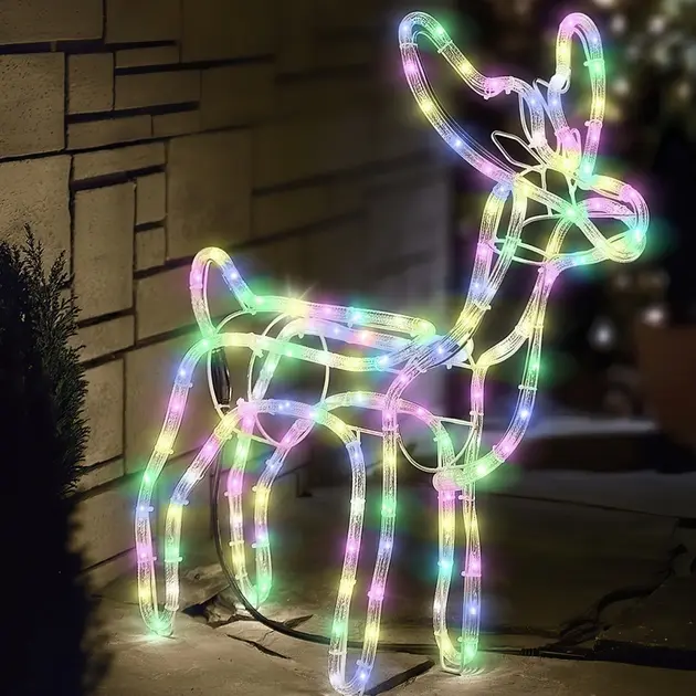 Холодний білий Вуличний новорічний олень із дюралайту маленький 47 см від мережі - Зображення 4