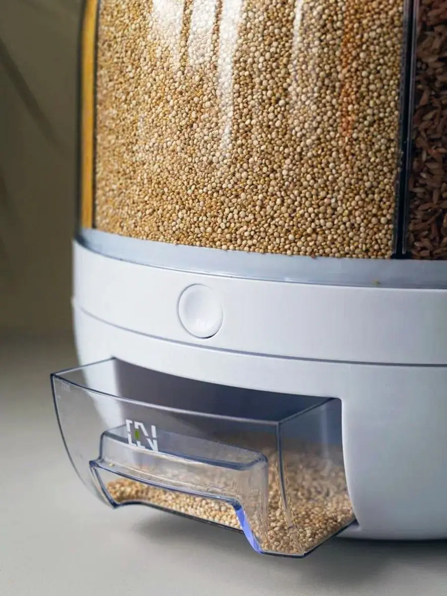 Круглий органайзер для круп із дозатором 8 л - Зображення 6