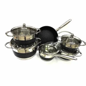 Набір каструль кухонних Benson BN-293 12 предметів в наборі нержавіюча сталь
