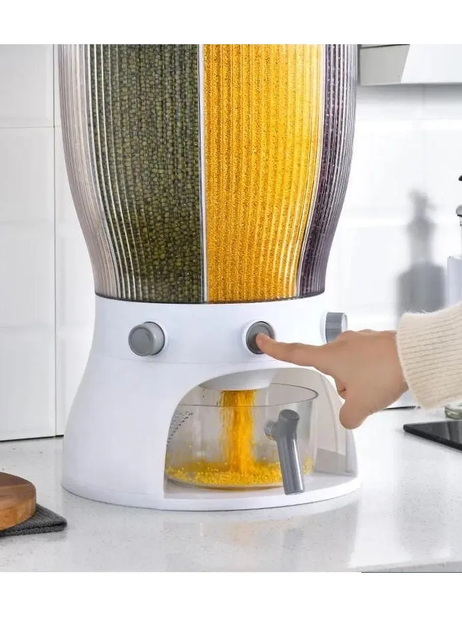 Білий Диспенсер для круп, що обертається з дозатором - Зображення 5