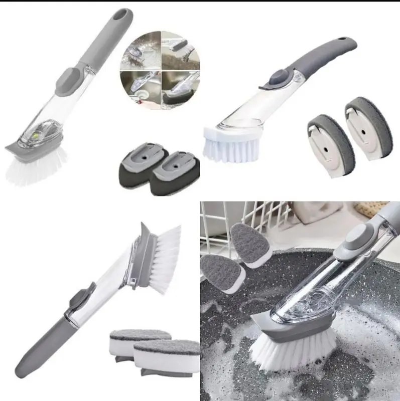 Багатофункціональна щітка для миття посуду DTMA з дозатором та насадками - Зображення 5