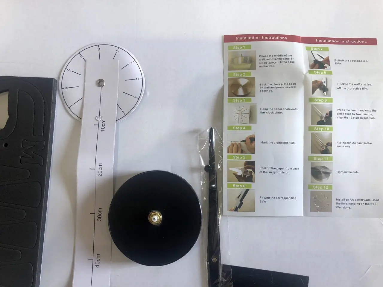 Настінний годинник 3D "DIY CLOCK" з цифрами від 60 до 120см Black - Зображення 4
