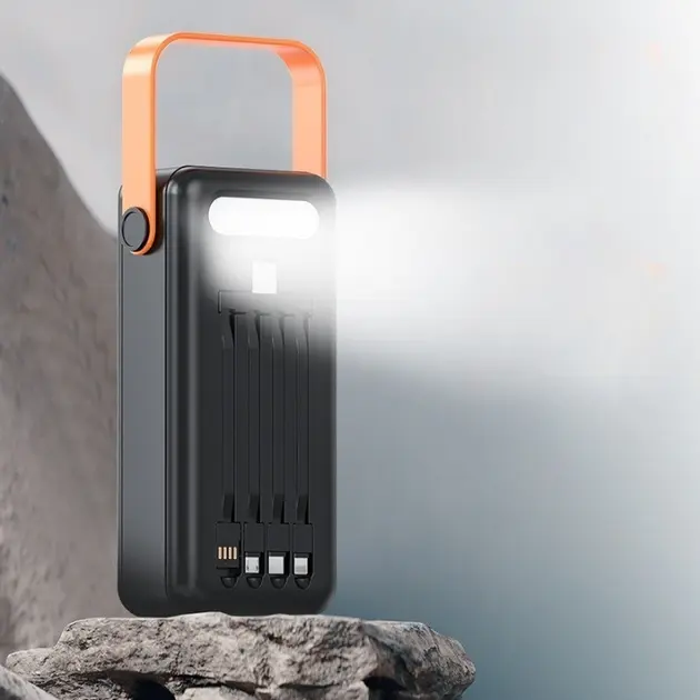 Портативна батарея зовнішня повербанк Power Bank 120000 mAh із сонячною панеллю та ліхтариком YM-639CX - Зображення 3