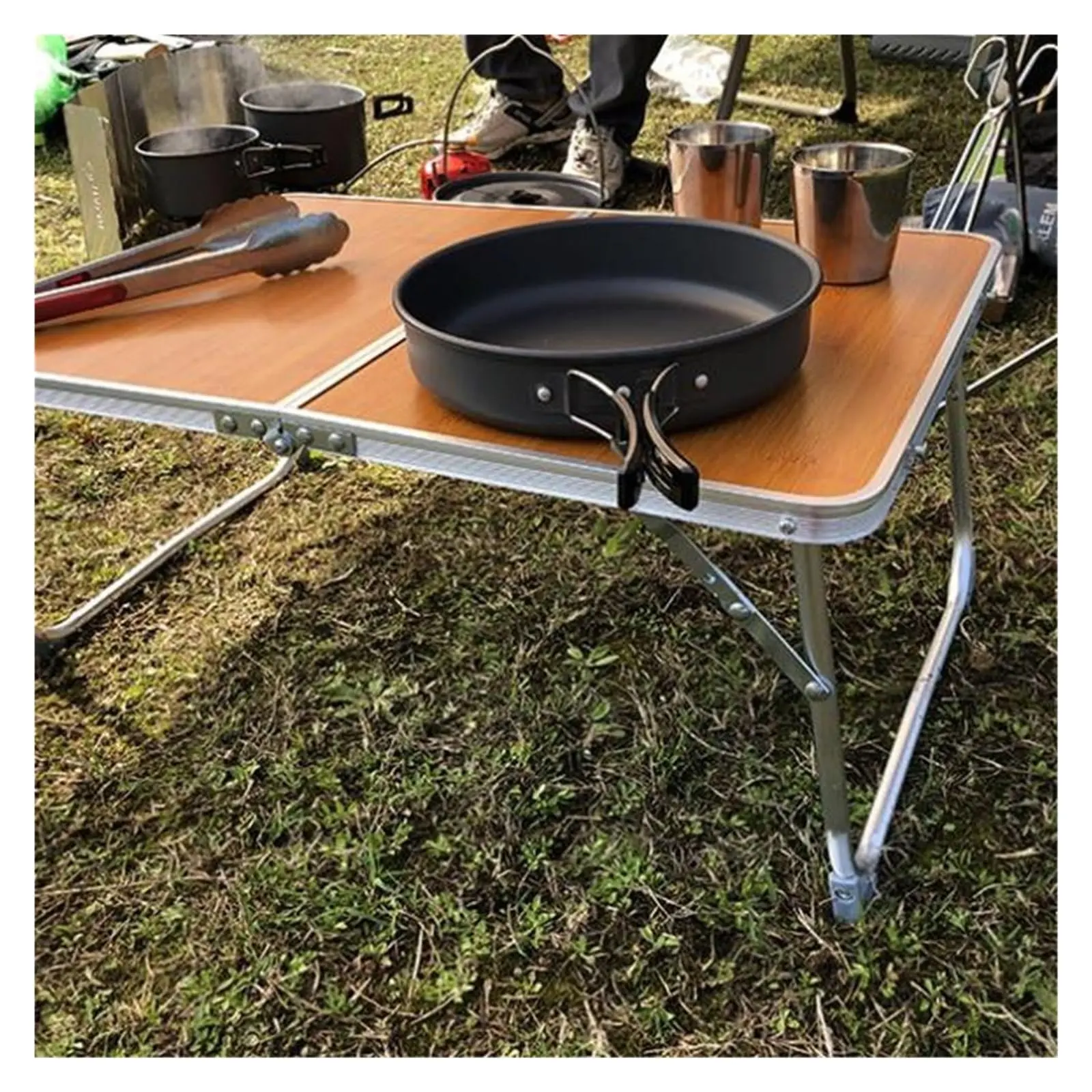 Коричневий Стіл компактний складаний для дому, кемпінгу-пікніка Folding table AND844-846 - Зображення 2