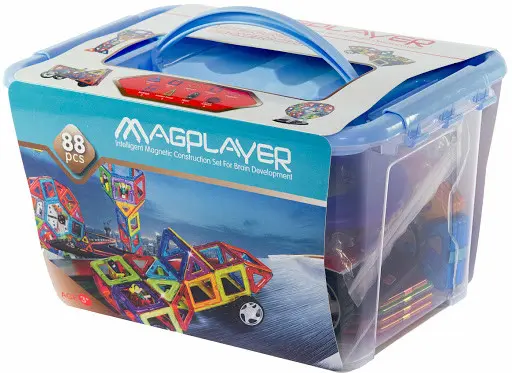 36 деталей Магнітний конструктор, дитячий 3Д конструктор, конструктор магнітний у валізі - Зображення 2