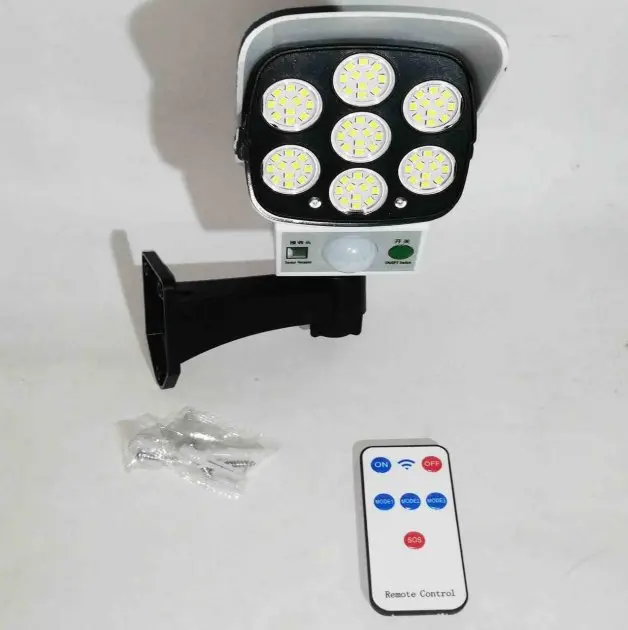 Вуличний ліхтар на сонячній батареї з датчиком руху та пультом JLP-2178 Ліхтар-прожектор у вигляді камери - Зображення 3