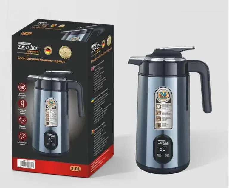 Бордо Електрочайник термос Zepline ZP-123-R 3л 2200 Вт - Зображення 6