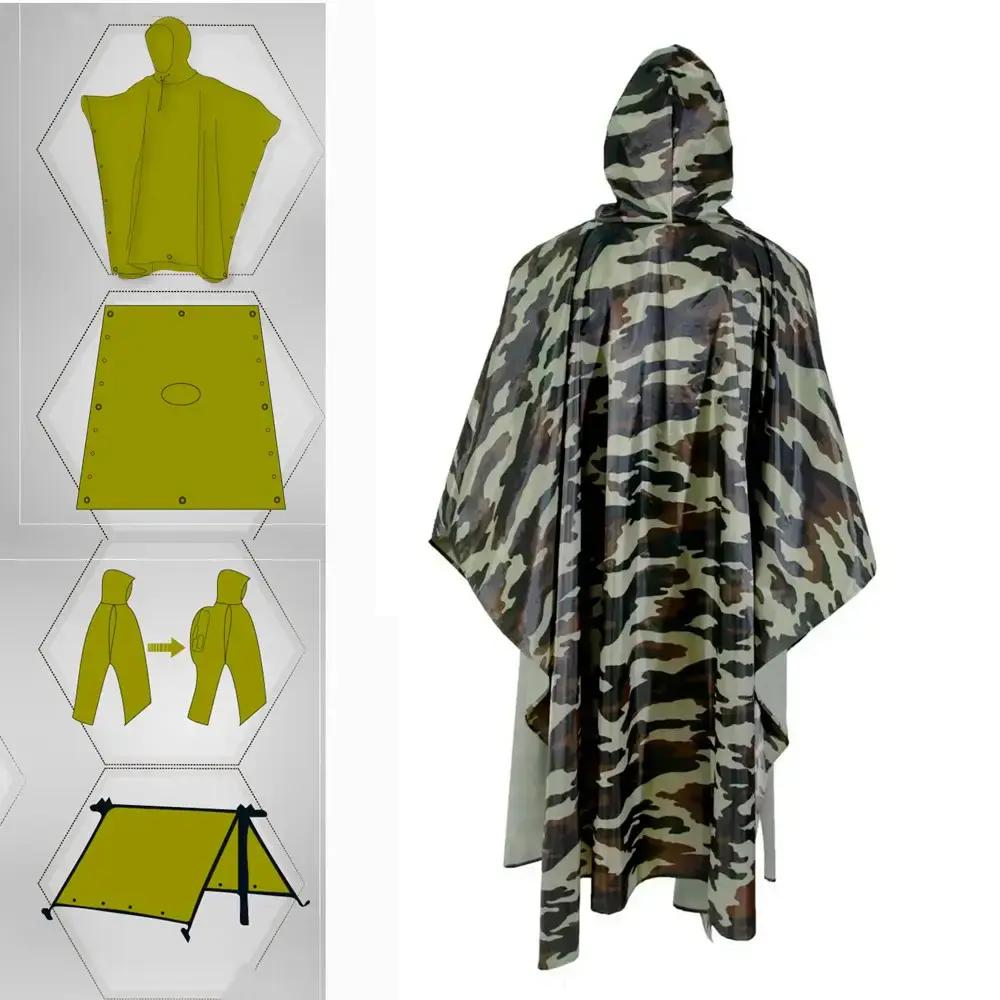 Камуфляжний дощовик військовий, Дощовик Плащ-Намет, Пончо Дощовик для ЗСУ, Дощовик армійський - Зображення 3