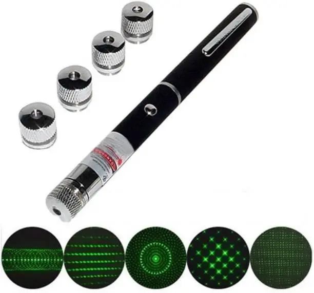 Лазерна указка з LED насадкою LASER GREEN 5IN1