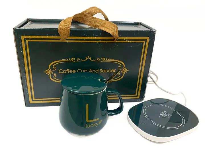 Червона Чашка на подставке с подогревом Stenson YG01317 L 400мл - Зображення 6