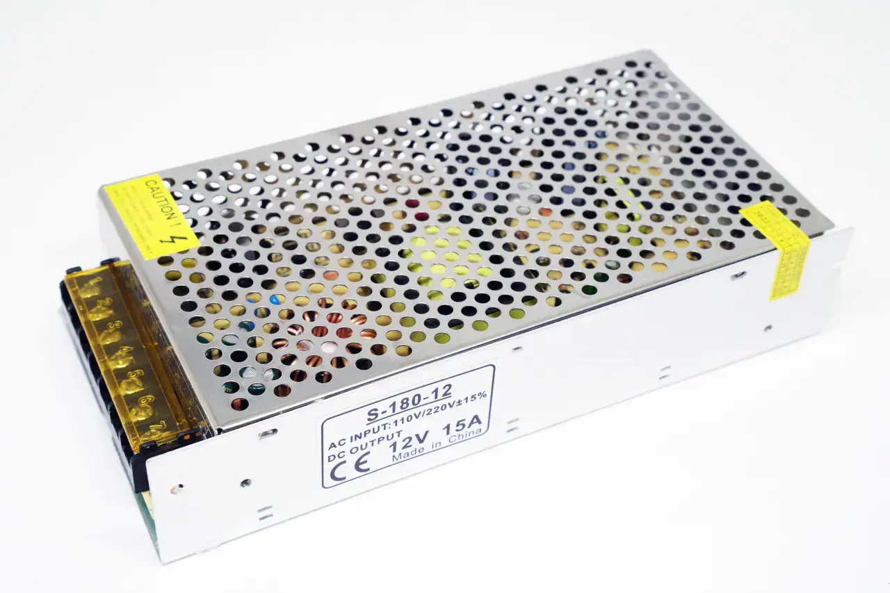 Адаптер / блок живлення 12V 15A, в металевому корпусі / Трансформатор для світлодіодної стрічки - Зображення 4