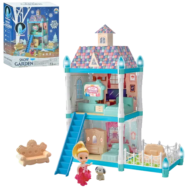 Дитяча іграшка Ляльковий будиночок Snow Garden 556-66, 2 поверхи, 72 деталі, в коробці - Зображення 2