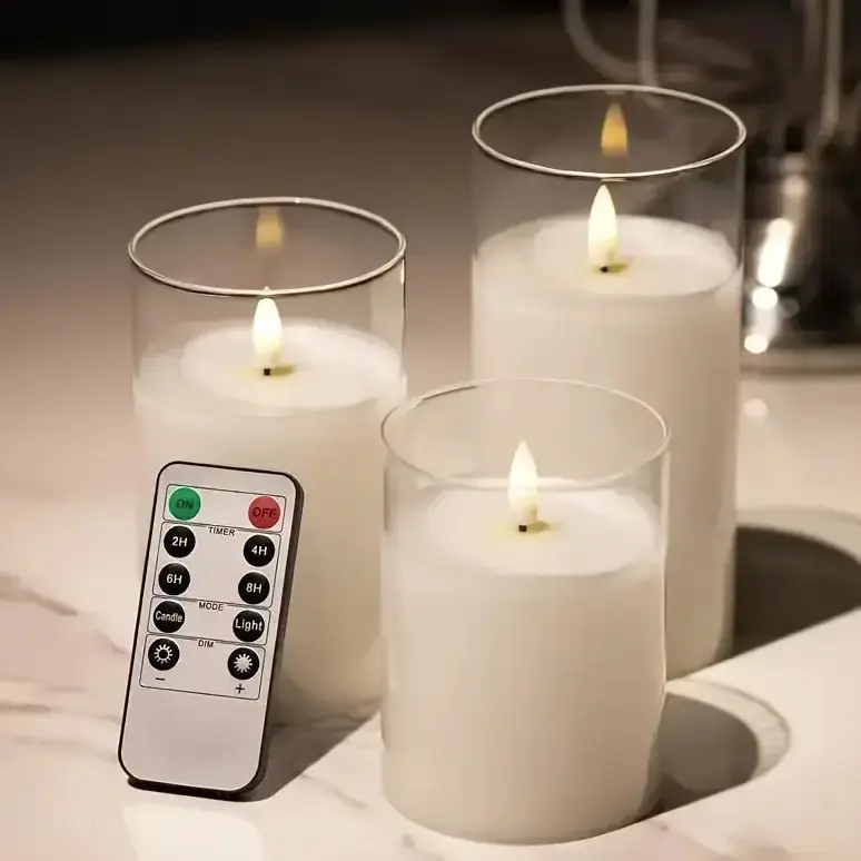 Набір свічок LED 10,12.5,15см з пультом - Зображення 4
