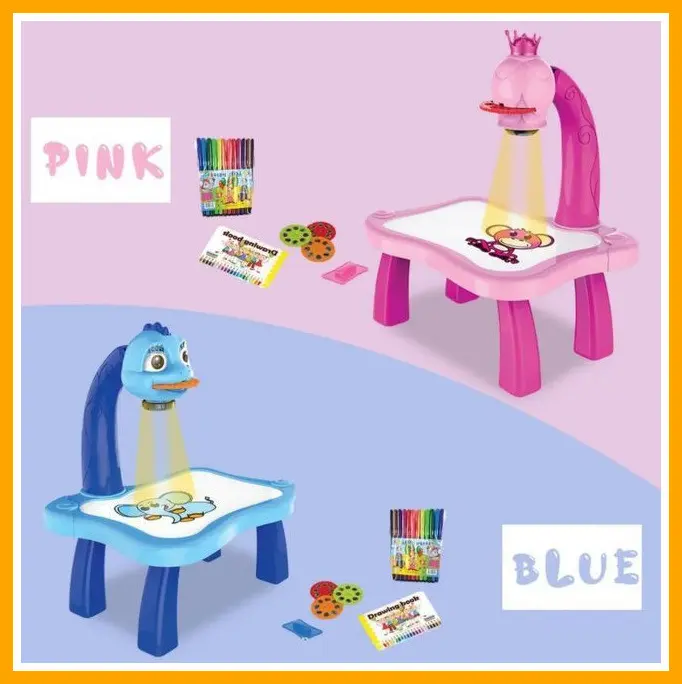 Дитячий стіл проектор для малювання з підсвічуванням Projector Painting РОЖОВИЙ - Зображення 4