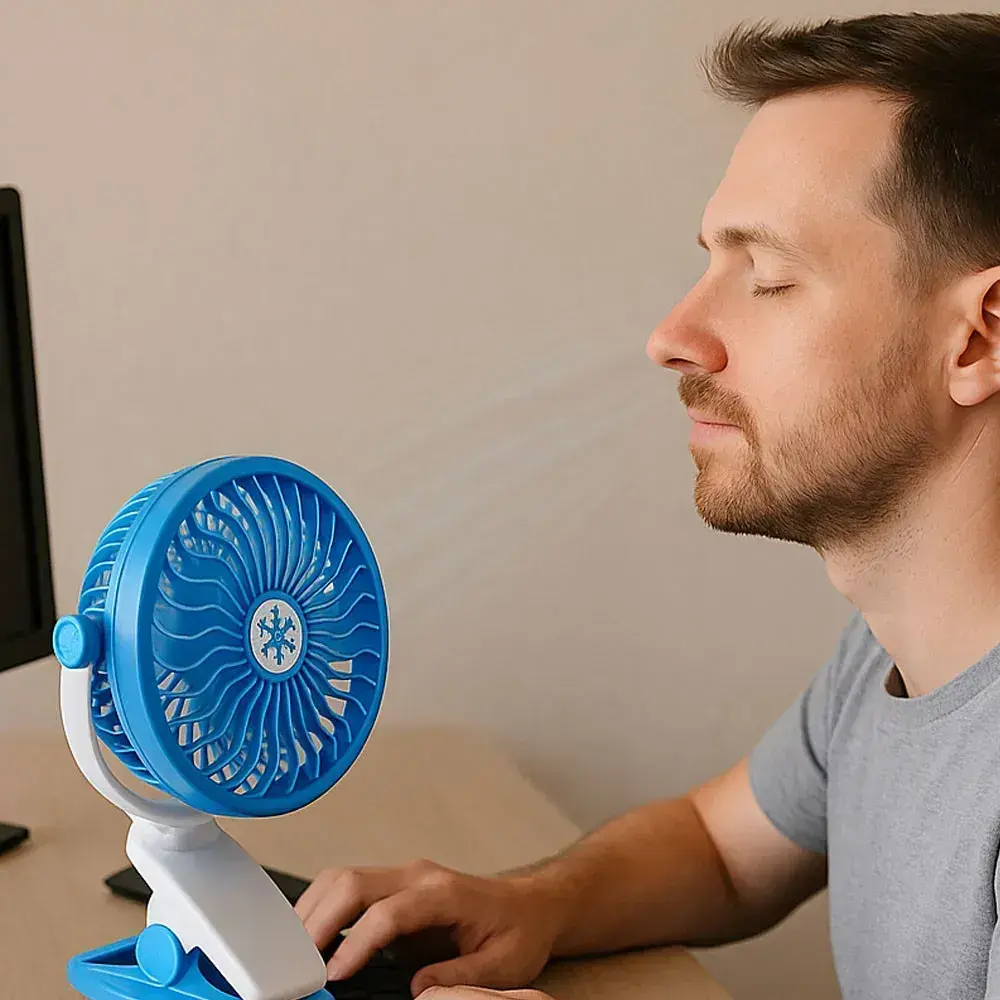 Акумуляторний міні-вентилятор з прищіпкою, USB, LY-582 / Настільний вентилятор / Вентилятор на стіл - Зображення 2