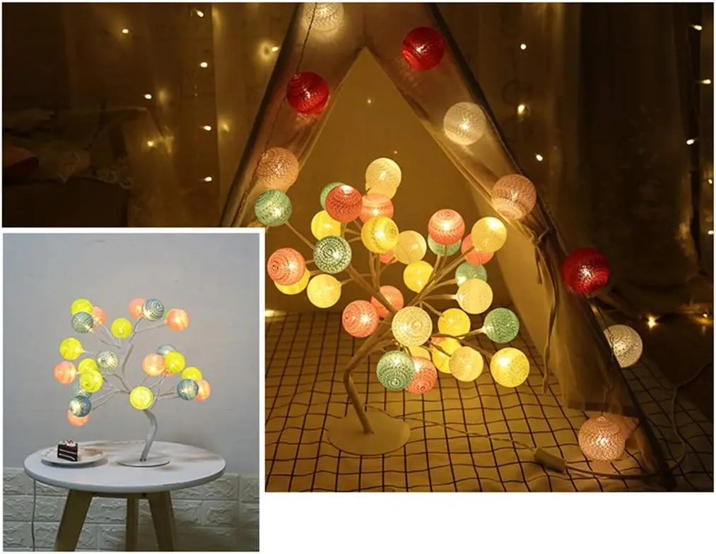 Лампа LED настільна "Дерево кольорові кулі" SFK-28 24 LED тепле світло 220V - Зображення 4