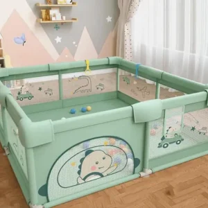 Манеж дитячий великий ігровий 150х200 см, «Динозавр» з сіткою, що дихає, дитячий ігровий манеж з міцної тканини з бортиками