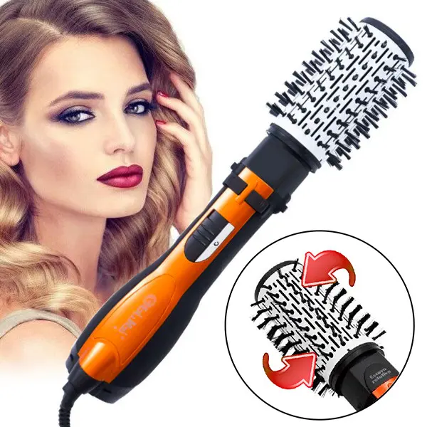 Фен гребінець, що обертається, з насадками Gemei GM-4828 повітряний стайлер для укладання волосся - Зображення 2