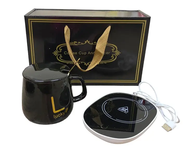 Червона Чашка на подставке с подогревом Stenson YG01317 L 400мл - Зображення 7