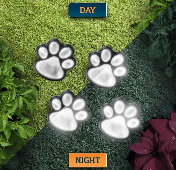 Світильник Solar Paw Print Lights на сонячній батареї 4 шт - Зображення 6