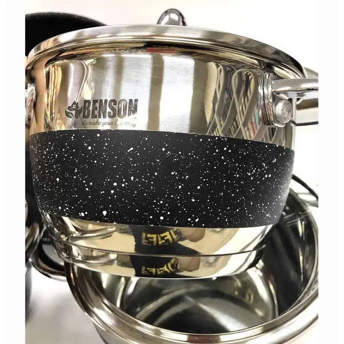 Набір каструль кухонних Benson BN-293 12 предметів в наборі нержавіюча сталь - Зображення 2