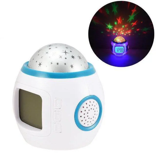 Нічник-проектор зоряного неба з годинником 1038 - Зображення 2