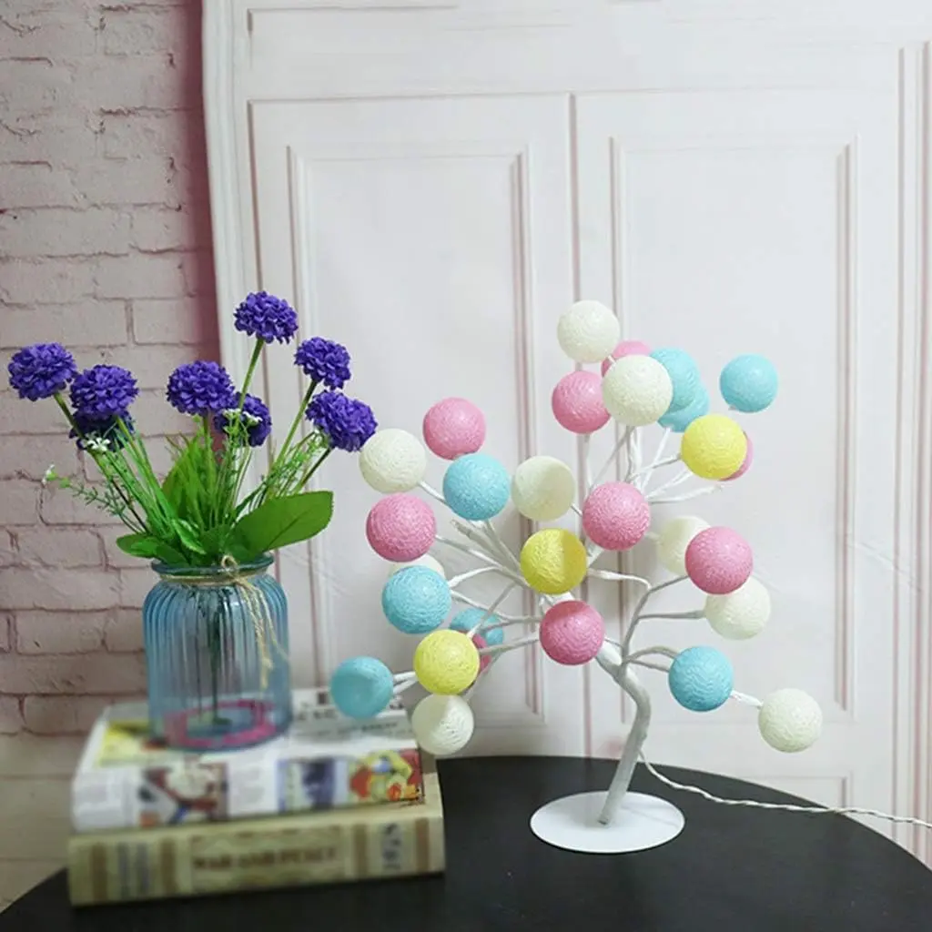 Лампа LED настільна "Дерево кольорові кулі" SFK-28 24 LED тепле світло 220V - Зображення 3