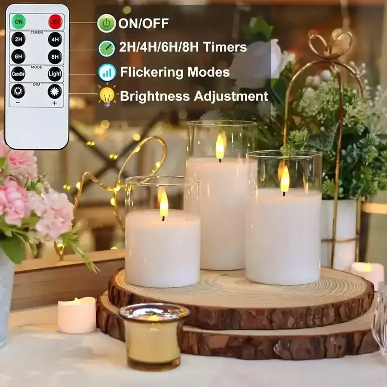 Набір свічок LED 10,12.5,15см з пультом - Зображення 2