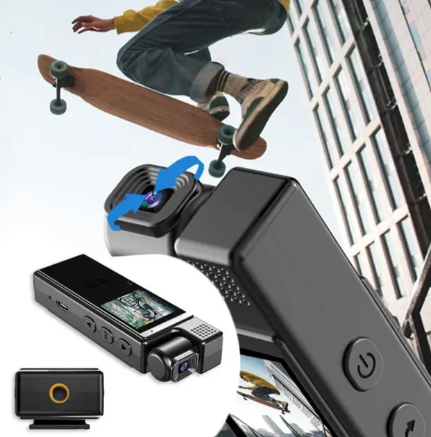 Відеокамера нагрудна Wi-Fi акумуляторна боді камера з дисплеєм 1.3 дюйма реєстратор з фіксацією кліпсою UKC L9 - Зображення 2