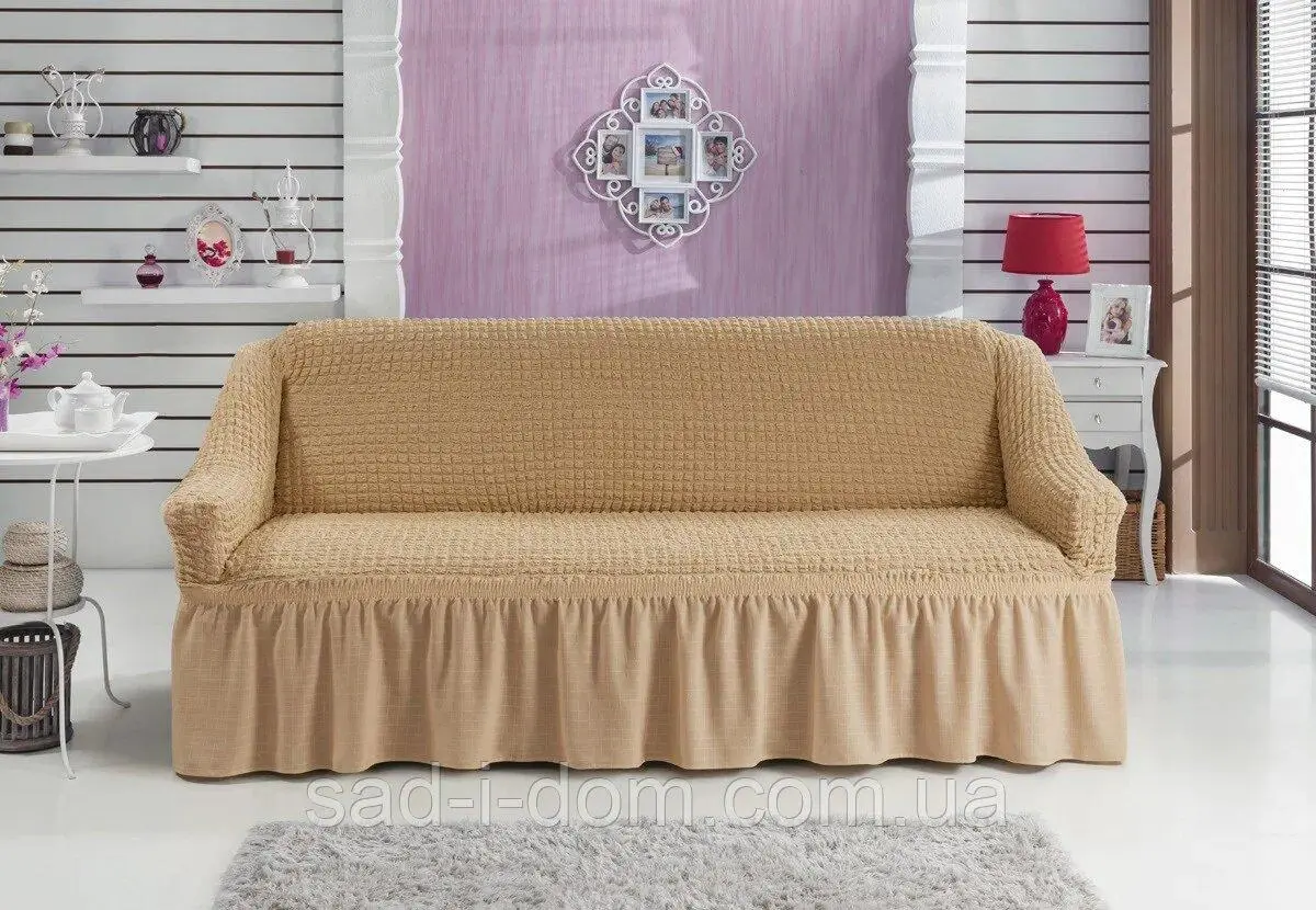Турецький натяжний чохол на універсальний диван - Зображення 7