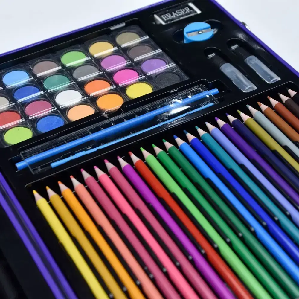 Набір для малювання у кейсі 128 предметів, Космонавт, Синій / Дитячий набір для творчості / Набір художника YU227 - Зображення 4