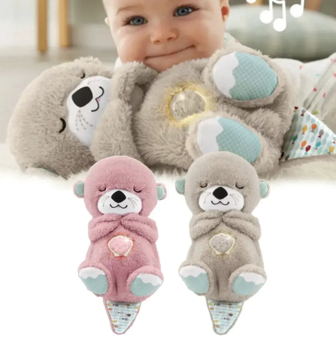 блакитна Дихаюча плюшева іграшка видра зі світлом та звуком - Зображення 4