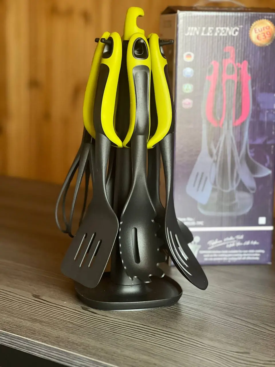 Набір кухонного приладдя ЗЕЛЕНИЙ KITCHEN TOOLS, 7 предметів Кухонний набір з підставкою - Зображення 2