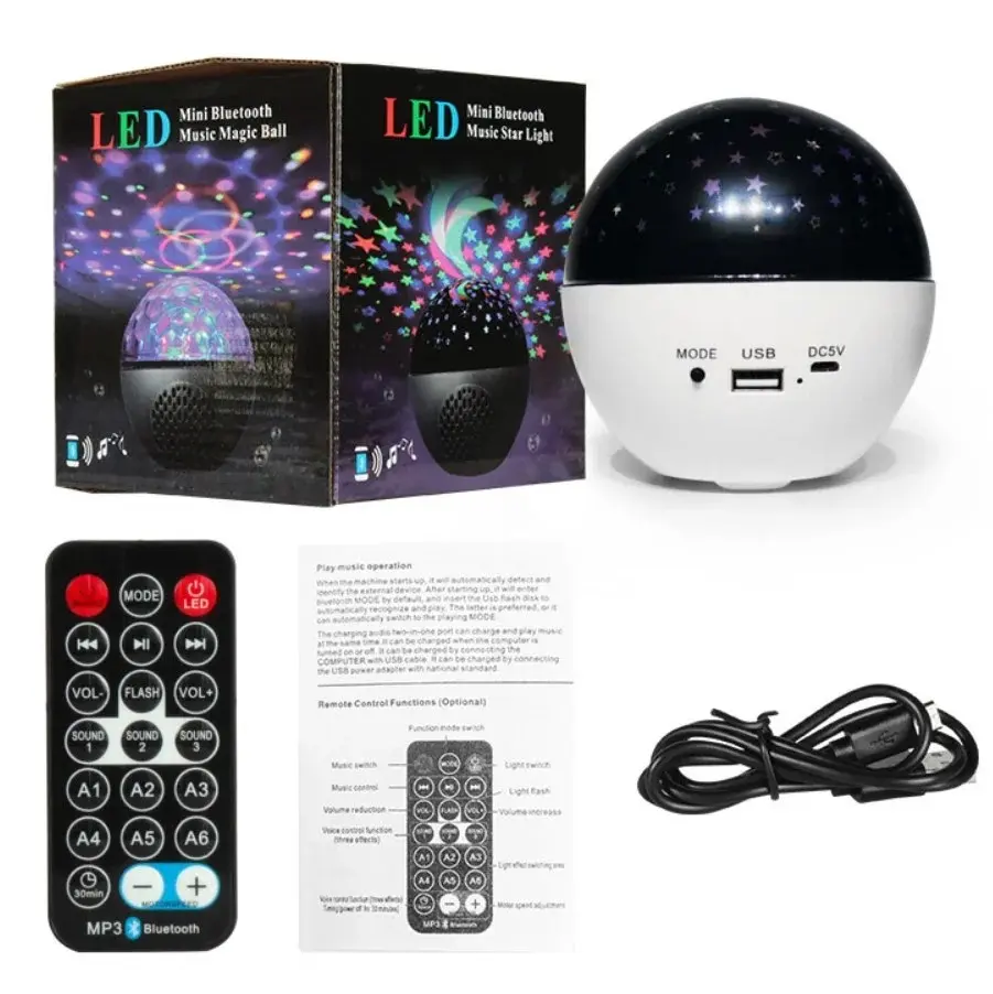 Дискошар-лазерна лампа Зіркове небо + Колонка XL-911 - Зображення 10