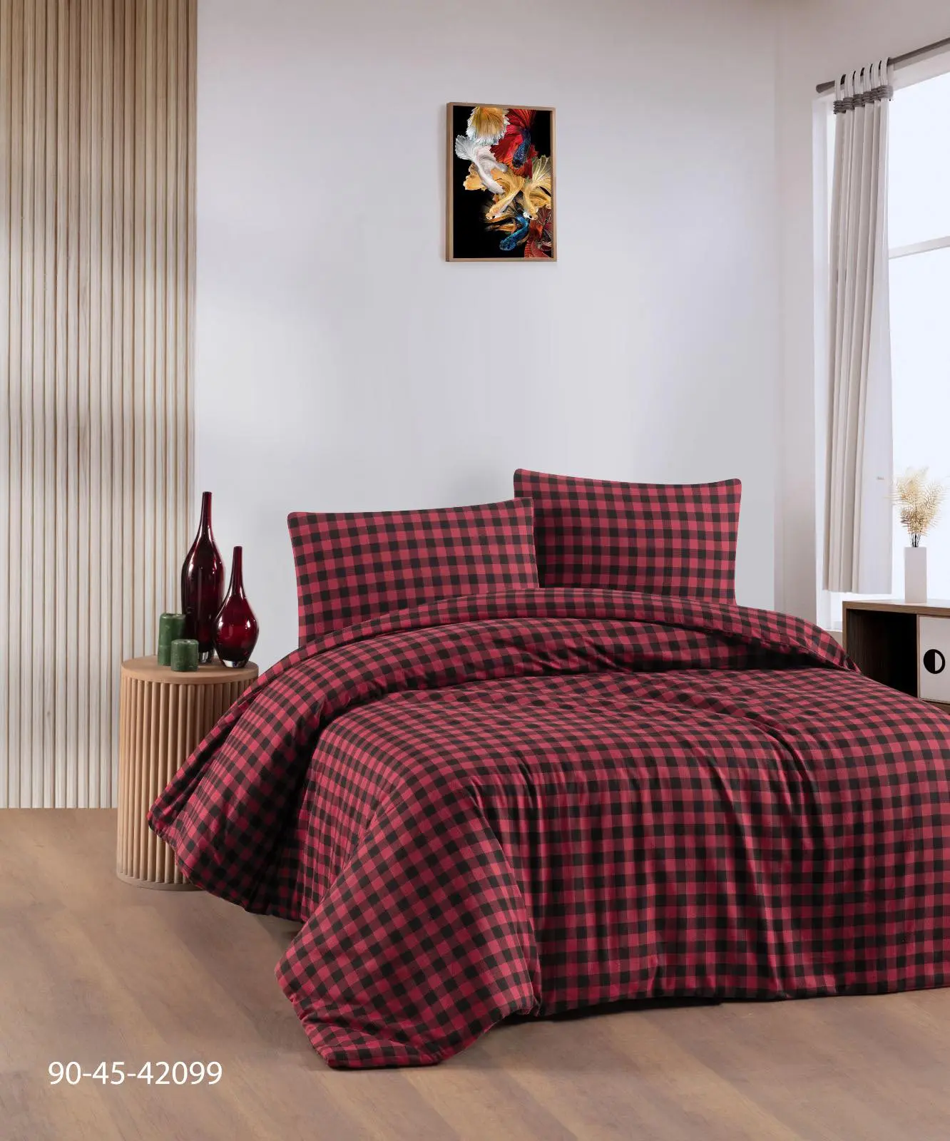 Синій Тепла постільна білизна / байкова євро розміру фланель 100%-бавовна Туреччина Cotton Collection - Зображення 5