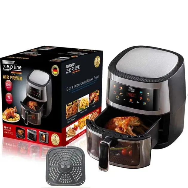 Фритюрниця без олії мультипіч 3500W ZP-111 сенсорна аерофрітюрниця з таймером 7л. - Зображення 2