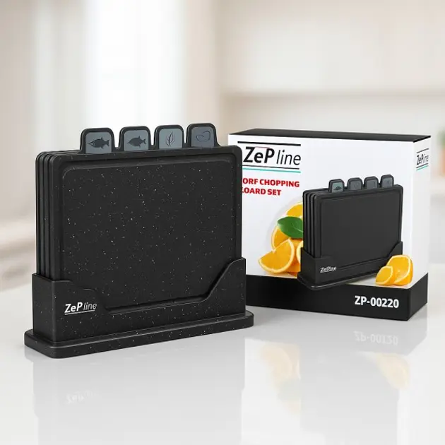 Кухонний набір дощок Zepline ZP-00220 5 предметів із підставкою сірий - Зображення 5