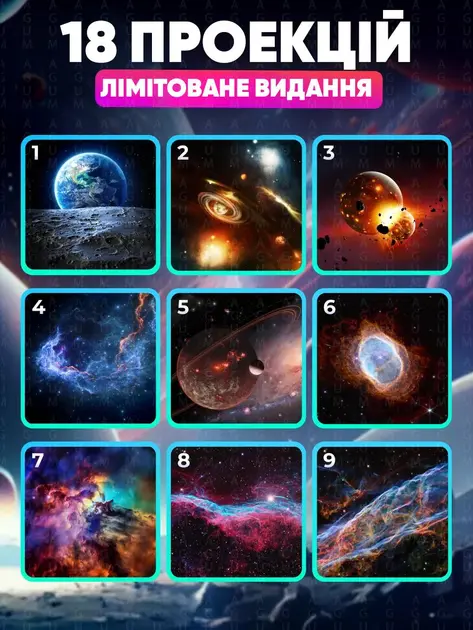 Домашній планетарій + 19 картриджів нічник проектор зоряного неба галактика зі змінними картриджами - Зображення 3