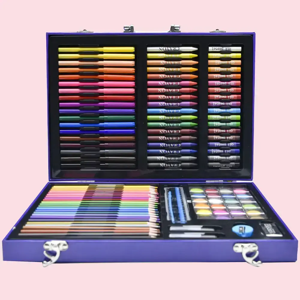 Набір для малювання у кейсі 128 предметів, Космонавт, Синій / Дитячий набір для творчості / Набір художника YU227 - Зображення 2