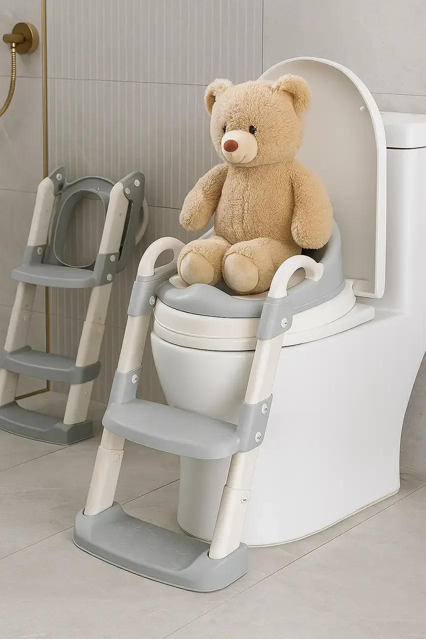 Дитяче сидіння для унітазу Babycare зі сходами та ручками - Зображення 5