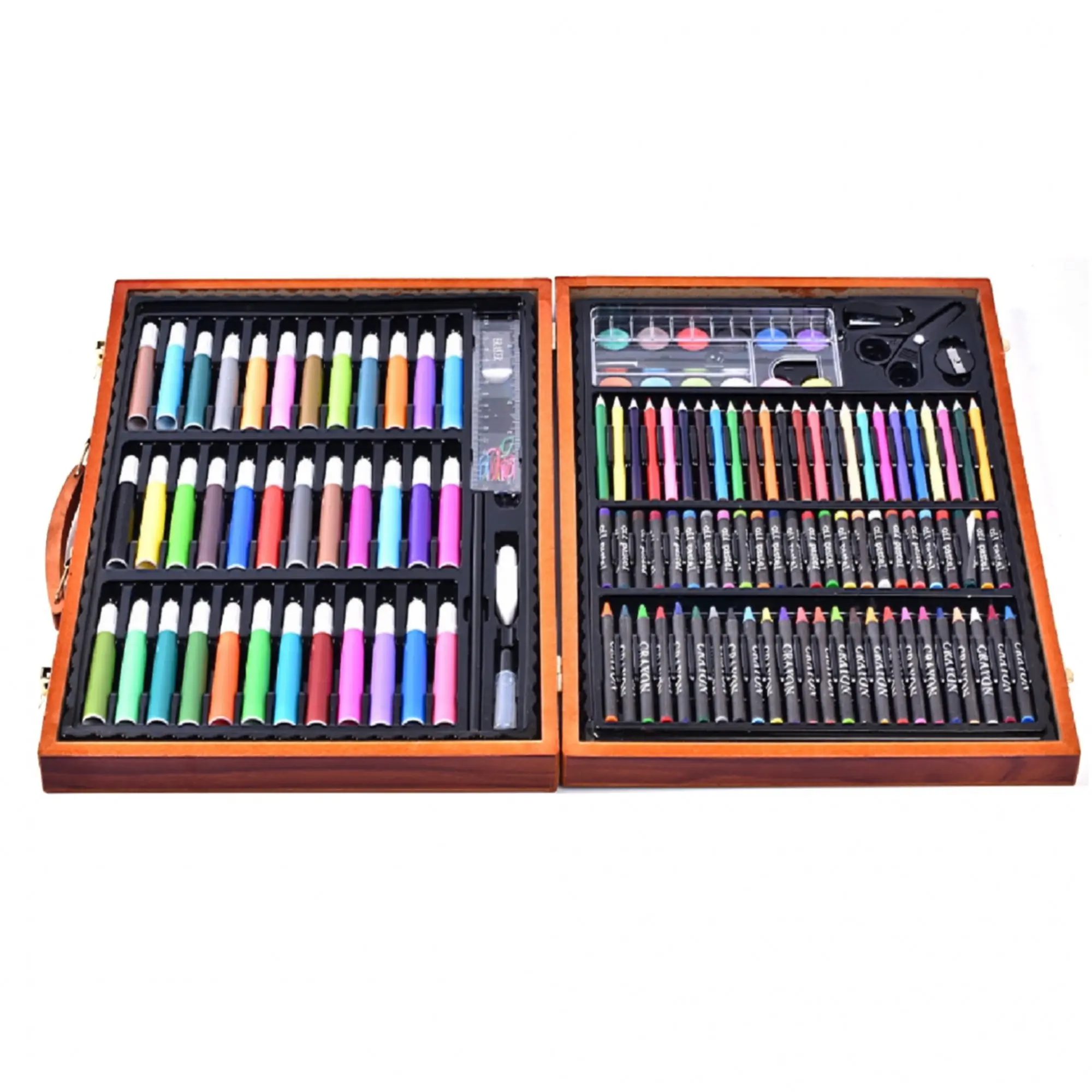 Дитячий набір для малювання та творчості Kartal на 150 предметів у дерев'яній валізі - Зображення 4